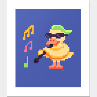 Musical Duck playing Oboe Posters and Art